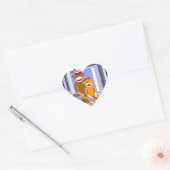 Herr und Frau Sock Monkey. Herz-Aufkleber (Umschlag)
