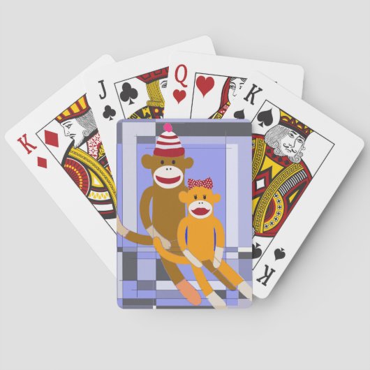Herr und Frau Sock Monkey. Spielkarten (Rückseite)