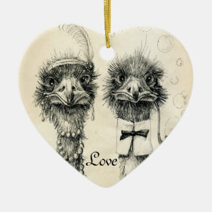 Herr und Frau Strauß Keramik Ornament