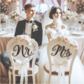 Herr und Frau Stuhlaufkleber, um die Braut und Aufkleber (Vorderseite)