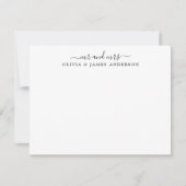 Herr und Frau Stylish Script Calligraphy Newlyweds Mitteilungskarte (Vorderseite)