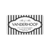 Herr und Frau Surname Bold Black Mod Stripes Adressaufkleber (Vorne)