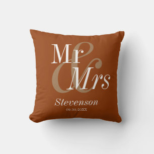 Herr und Frau Terracottta Modern Wedding Gift Kissen
