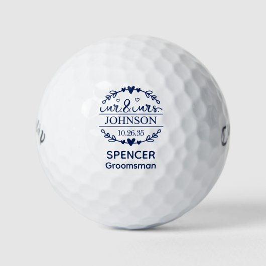 Herr und Frau Trauzeuge  Golfball (Vorderseite)