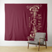 Herr und Frau Wedding Backdrop Wandteppich (Beispiel (Horizontal))