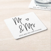 Herr und Frau Wedding Coasters Rechteckiger Pappuntersetzer (angewinkelt)