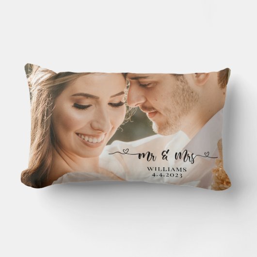 Herr und Frau Wedding Couple Pillow Lendenkissen (Vorderseite)