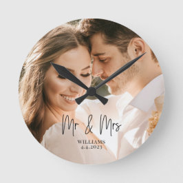 Herr und Frau Wedding Couple Round Clock Runde Wanduhr