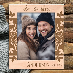 Herr und Frau Wedding Floral Border Geätzte Rahmen