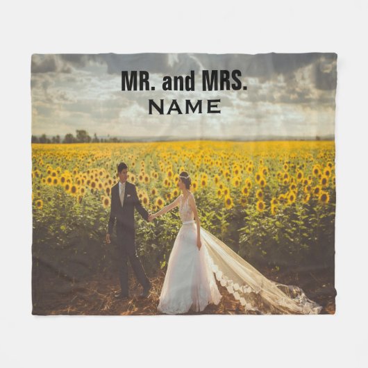 Herr und Frau Wedding Foto Fleece Blanket (Vorderseite (Horizontal))