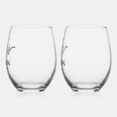 Herr und Frau Wedding Keepake Weinglas Ohne Stiel (Links)