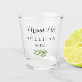 Herr und Frau Wedding Name und Datum Schnapsglas