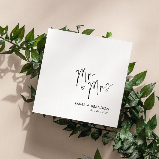 Herr und Frau Wedding Napkins handschriftlich, ele Serviette