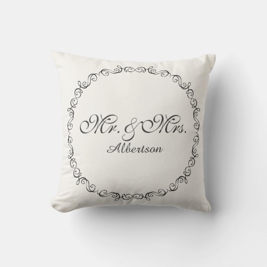 Herr und Frau Wedding Pillow Kissen (Vorderseite)