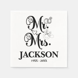 Herr und Frau Wedding Reception Serviette