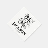 Herr und Frau Wedding Reception Serviette (Ecke)