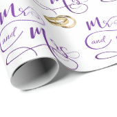 Herr und Frau Wedding Text Geschenkpapier (Rolleneckpunkt)