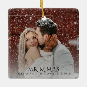 Herr und Frau Weihnachtsfoto Keramikornament
