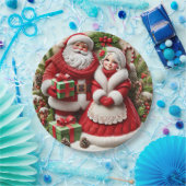 Herr und Frau Weihnachtsmann Pappteller (Party)