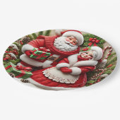 Herr und Frau Weihnachtsmann Pappteller (Schrägansicht)
