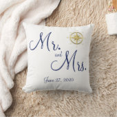 Herr und Frau White Nautical Wedding Pillows Kissen (Decke)