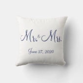 Herr und Frau White Nautical Wedding Pillows Kissen (Rückseite)