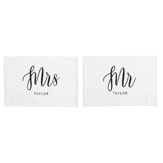 Herr und Frau Wifey und Hubby Couple Pillowcases Kissenbezug (Vorderseite-Set)