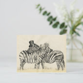 Herr und Frau Zebra Extravagantes Paar Postkarte (Stehend Vorderseite)