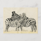 Herr und Frau Zebra Extravagantes Paar Postkarte (Vorderseite)