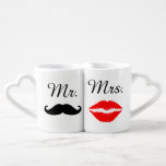 Herr- und Fraucouples Mug Set Liebestassen<br><div class="desc">Überraschen Sie Ihr geliebtes mit diesem Herrn und Frau Schnurrbart und LippenTassenentwurf,  große Geschenkidee!</div>