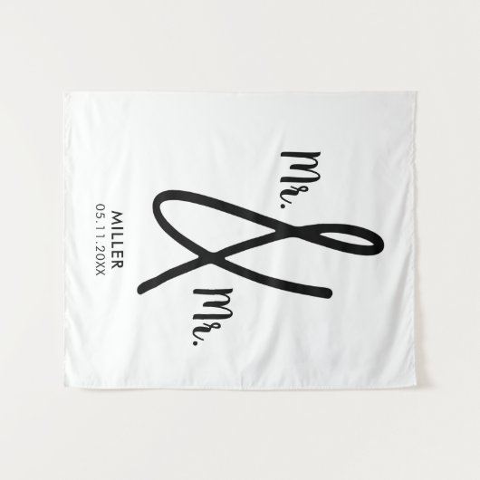 Herr und Herr Backdrop Gay Wedding LGBT Wandteppich (Vorderseite (Horizontal))