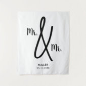 Herr und Herr Backdrop Gay Wedding LGBT Wandteppich (Vorderseite)