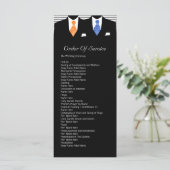 Herr und Herr Blue / Orange Gay Wedding Service Or Programm (Stehend Vorderseite)