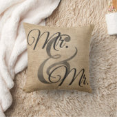 Herr und Herr Burlap Wedding Personalized Kissen (Decke)