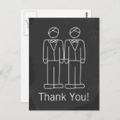 Herr und Herr Doodle Chalkboard Gay Wedding Vielen Postkarte (Vorne/Hinten)