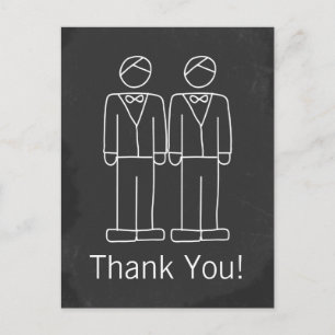 Herr und Herr Doodle Chalkboard Gay Wedding Vielen Postkarte