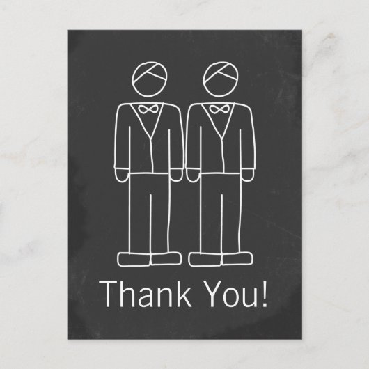 Herr und Herr Doodle Chalkboard Gay Wedding Vielen Postkarte (Vorderseite)