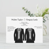 Herr und Herr Gay Wedding Einladung (Stehend Vorderseite)