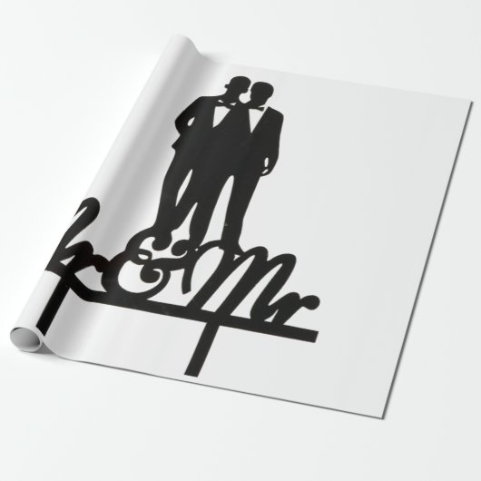 Herr und Herr Geschenkpapier weiß und schwarz (Ungerollt)