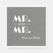 Herr und Herr LBGTQ Personalisiert Cocktail Napkin Serviette (Vorderseite)