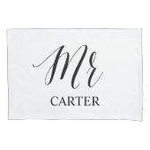 Herr und Herr Modern Typografy Gay Couple Hochzeit Kissenbezug (Vorderseite-Links)