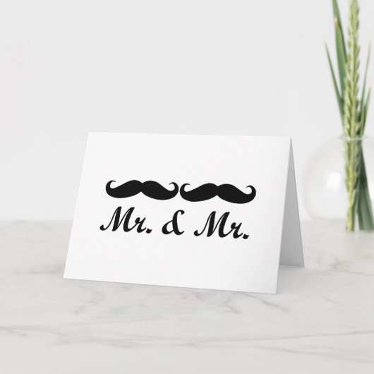 HERR UND HERR MUSTACHE GAY WEDDING CARD KUNSTBAR KARTE (Vorderseite)