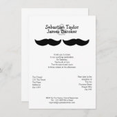 Herr und Herr Mustache Wedding Einladung (Vorne/Hinten)