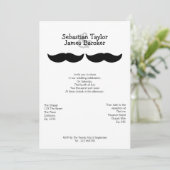 Herr und Herr Mustache Wedding Einladung (Stehend Vorderseite)