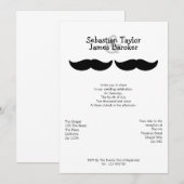 Herr und Herr Mustache Wedding Einladung (Vorne/Hinten)