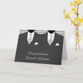 Herr und Herr Two Grooms Wedding Glückwunsch Karte (Gelbe Blume)