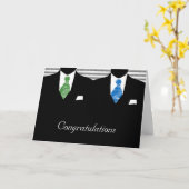 Herr und Herr Two Grooms Wedding Glückwunsch Karte (Gelbe Blume)