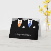 Herr und Herr Two Grooms Wedding Glückwunsch Karte (Gelbe Blume)