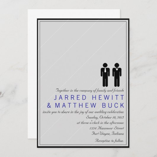 Herr und Herr. Zwei Bräutigame, die Einladung (Vorne/Hinten)