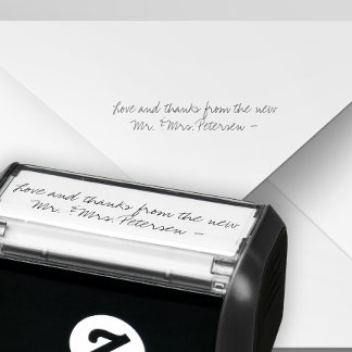 Herr und Mars Unterschrift Hochzeit danke Permastempel